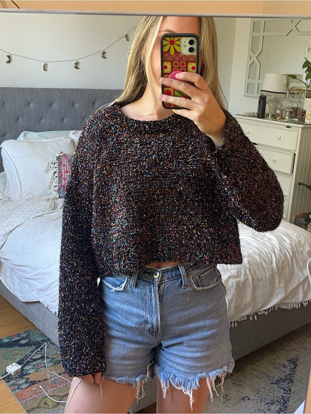 Cropped Tinsel Sweater